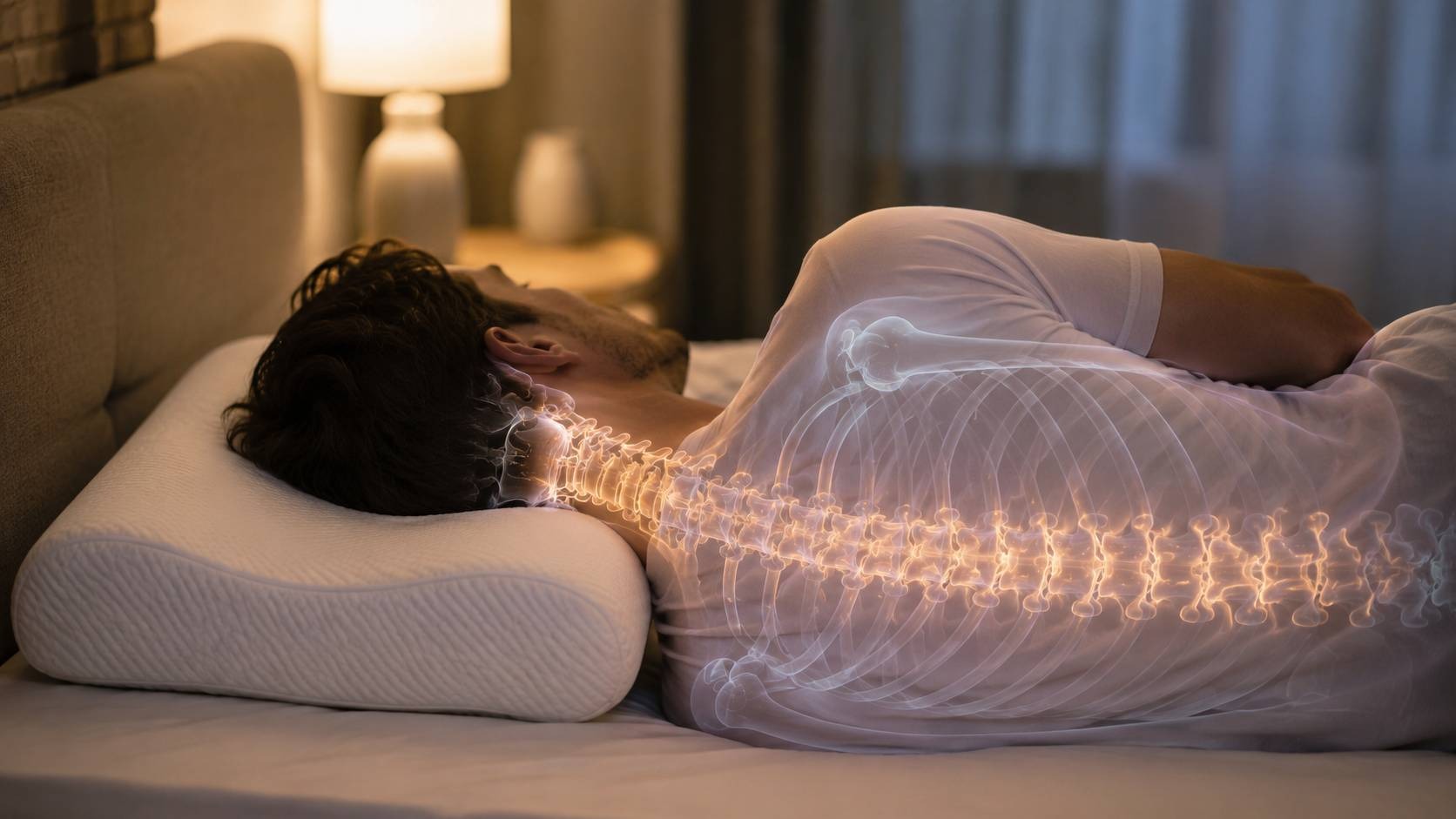أثرها عليك، ليلةً بعد ليلة — محاذاة العمود الفقري على وسادة Dr. Night